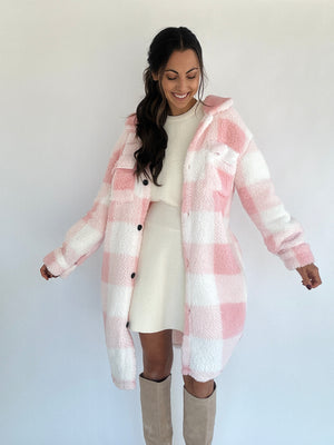 Hello London Plaid Sherpa Jacket