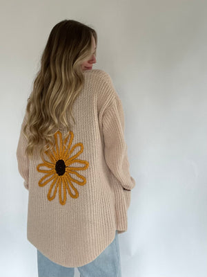 Hey Sunflower Embroidered Cardigan