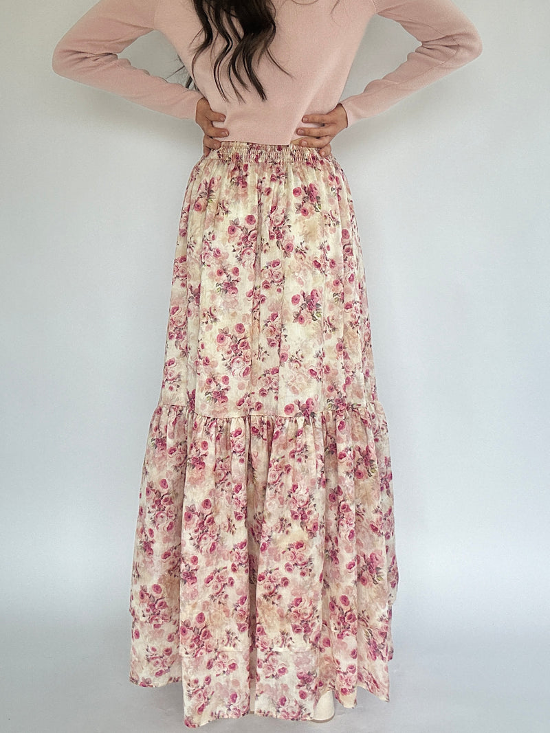 Rose Bouquet Maxi Skirt