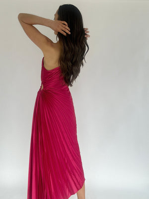 Cora Pleated Maxi Dress - Magenta