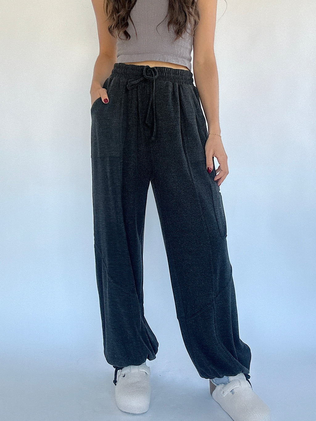 Hacci Wide Leg Jogger Pants