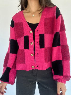 Head Over Heels Checkered Cardigan