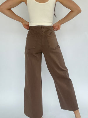 Sunday Stroll Wide Leg Pants - Brown