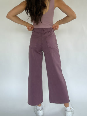 Sunday Stroll Wide Leg Pants - Plum