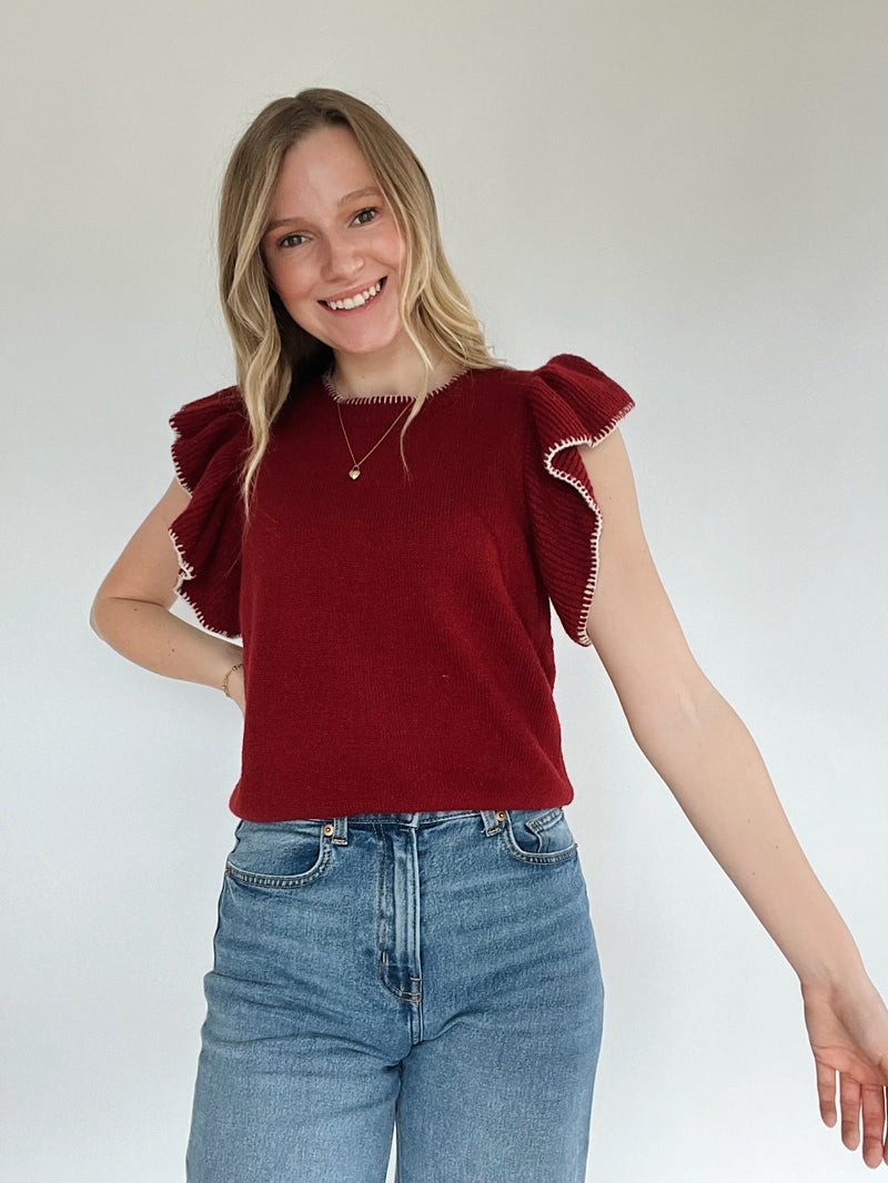 Grace Ruffle Knit Top