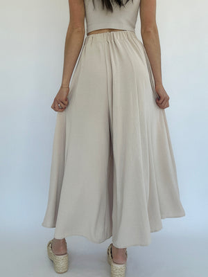 Coast To Coast Wide Leg Pants - Natural