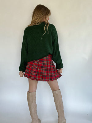 Mariah Plaid Bow Sweater