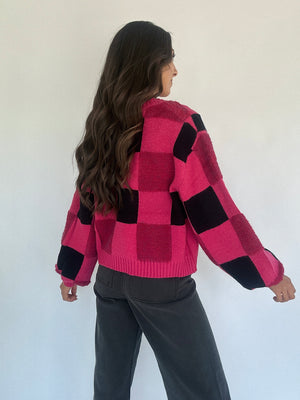 Head Over Heels Checkered Cardigan