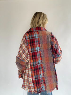 Rockport Mixed Plaid Top - Red
