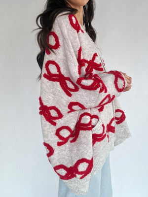 So True Bow Cardigan - Red