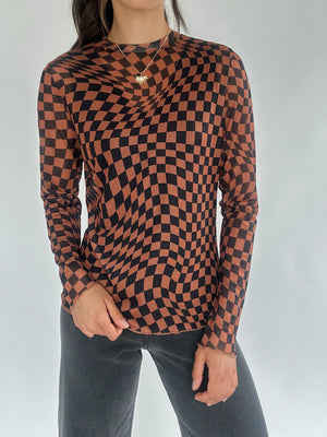 Check Your Attitude Mesh Top - Brown