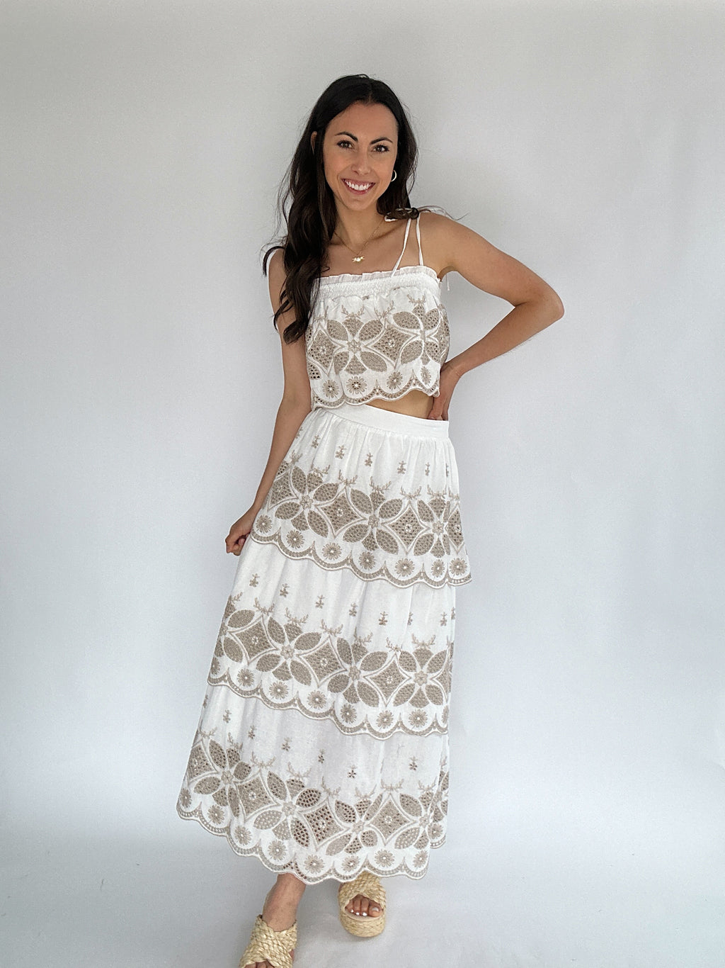 Cherie Embroidered Maxi Skirt
