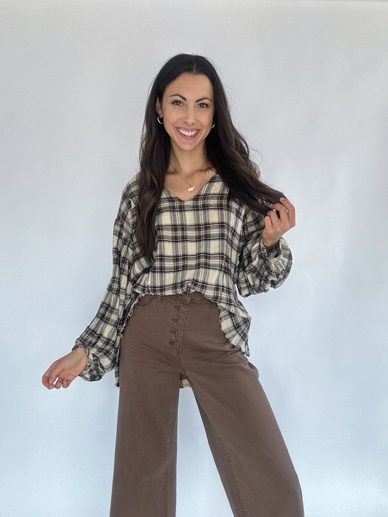 Karson Plaid Top