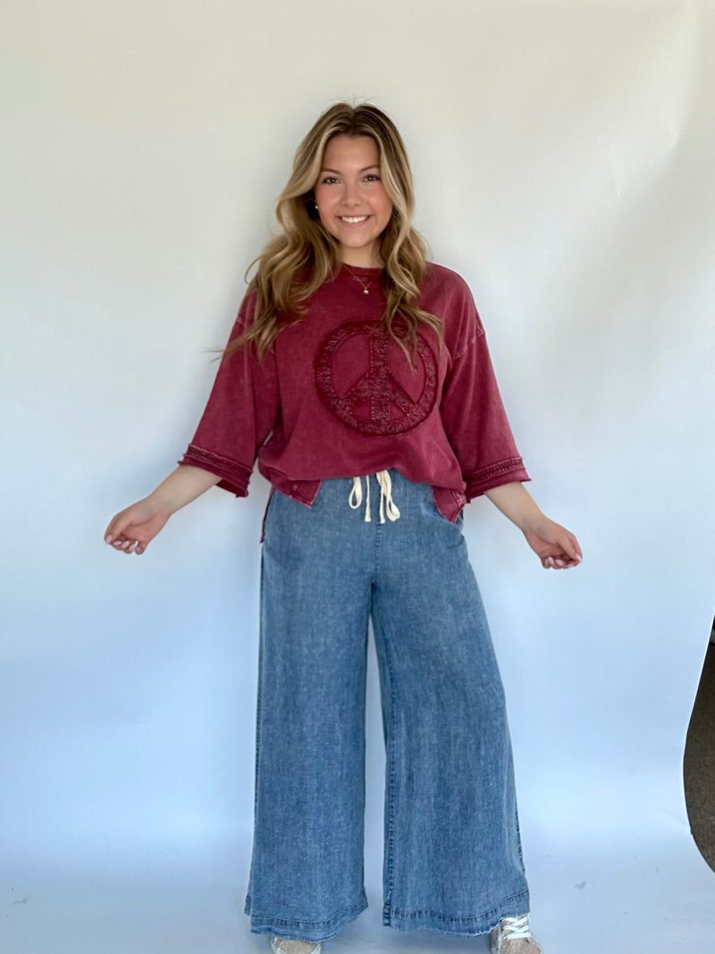 James Denim Wide Leg Pants