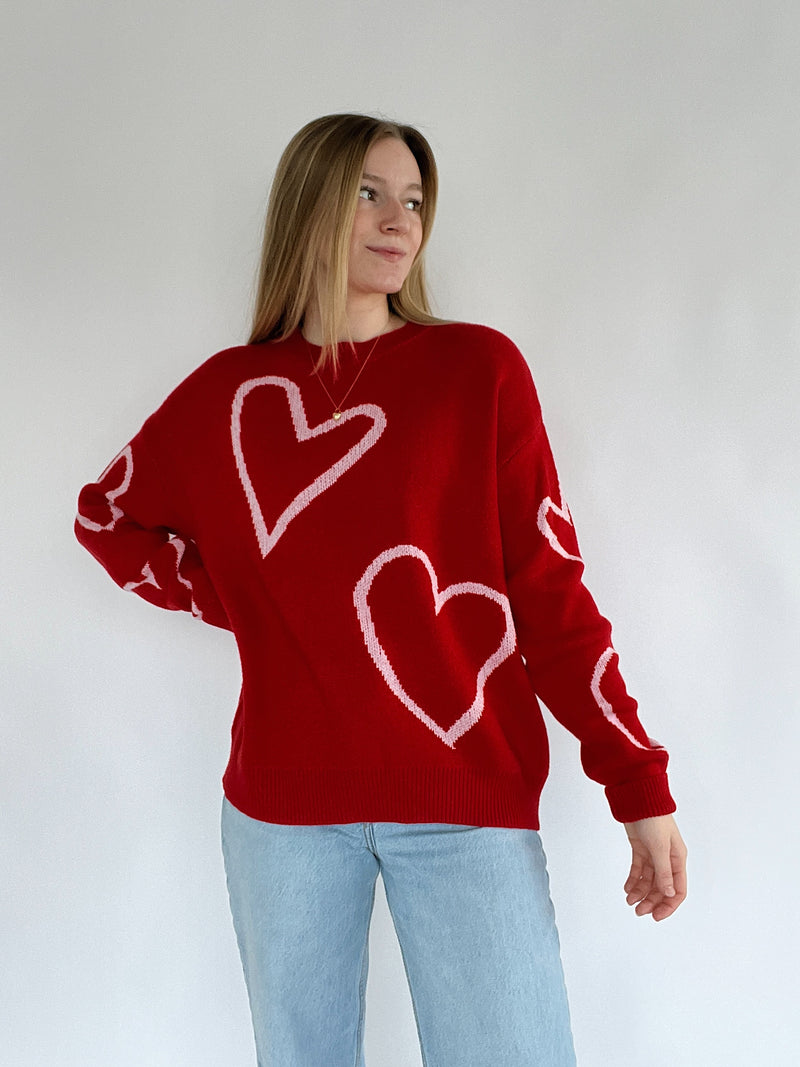 Love For You Sweater - Red