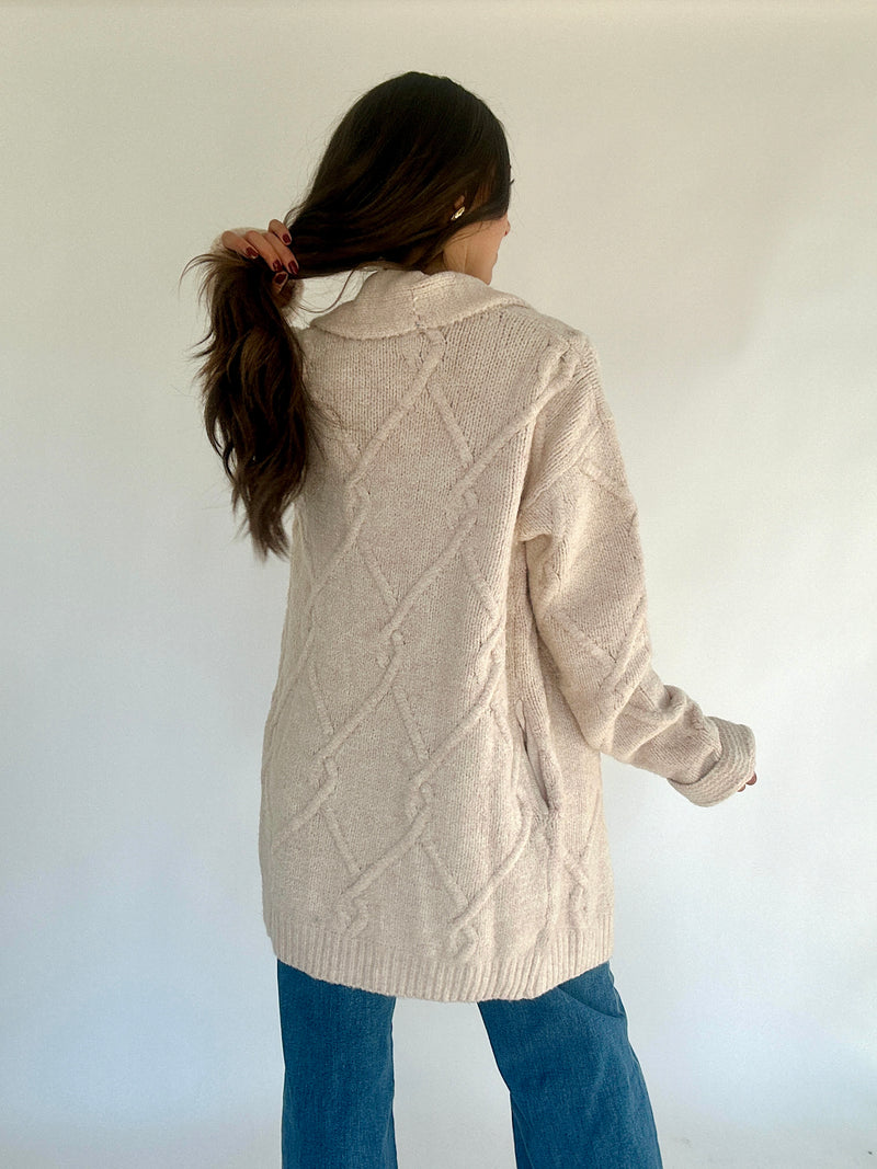 Miss Maine Cable Knit Cardigan