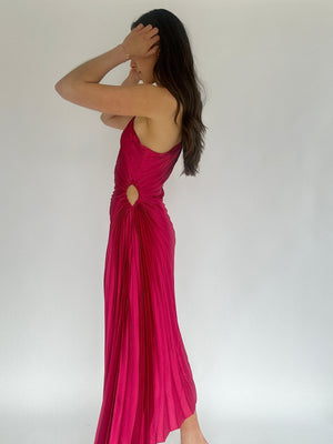 Cora Pleated Maxi Dress - Magenta