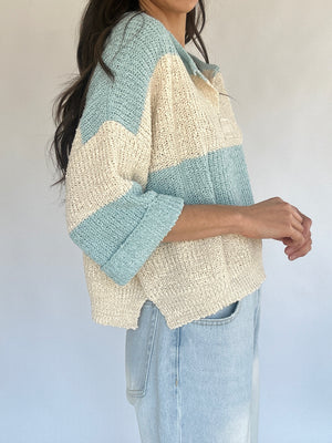 Alina Knit Top - Mint Blue