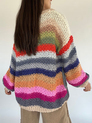 Outside The Lines Cardigan - Natural