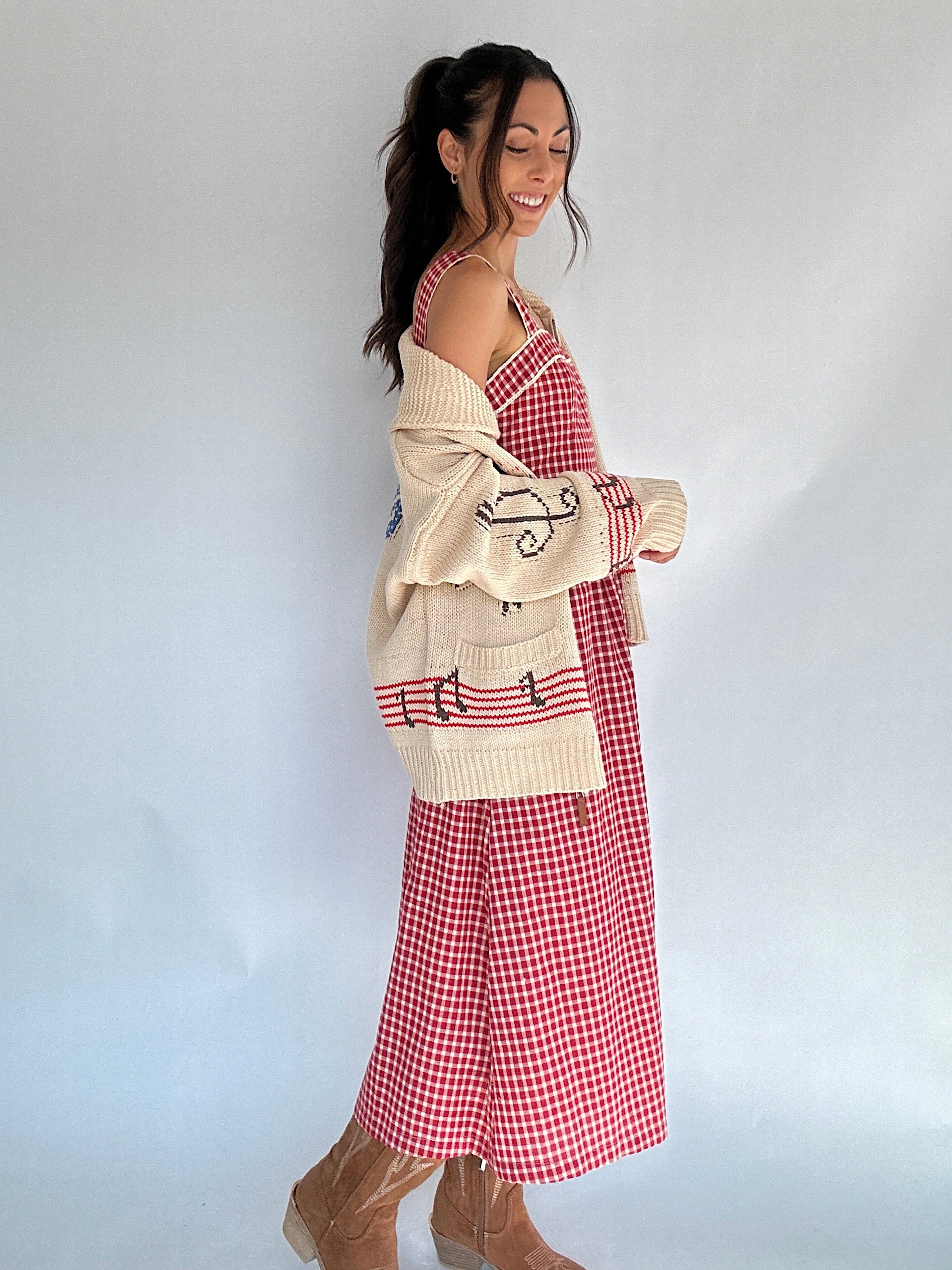 Miley Gingham Midi Dress Blue Magnolia Miley Gingham Midi Dress Blue Magnolia