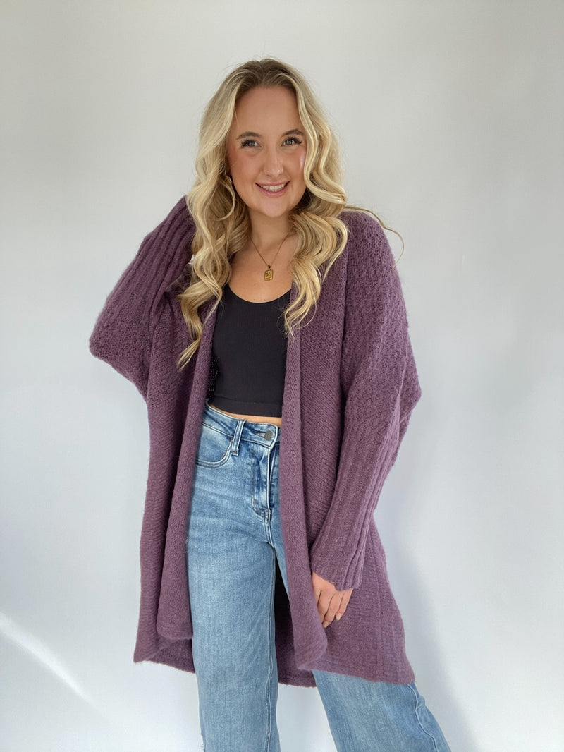 Down The Street Cardigan - Purple