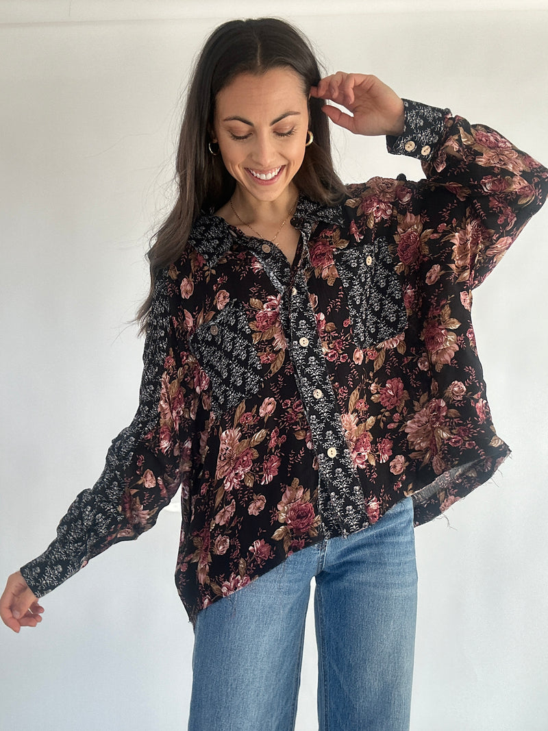 Illusion Floral Print Top