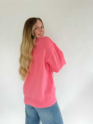 Sequin Santa Sweater - Pink