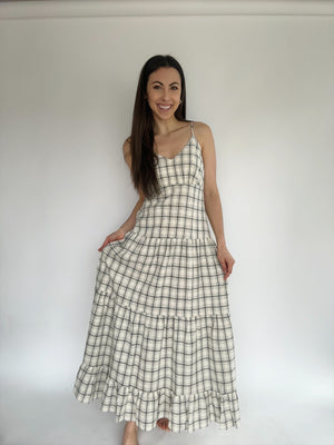 Solo Date Checkered Maxi Dress