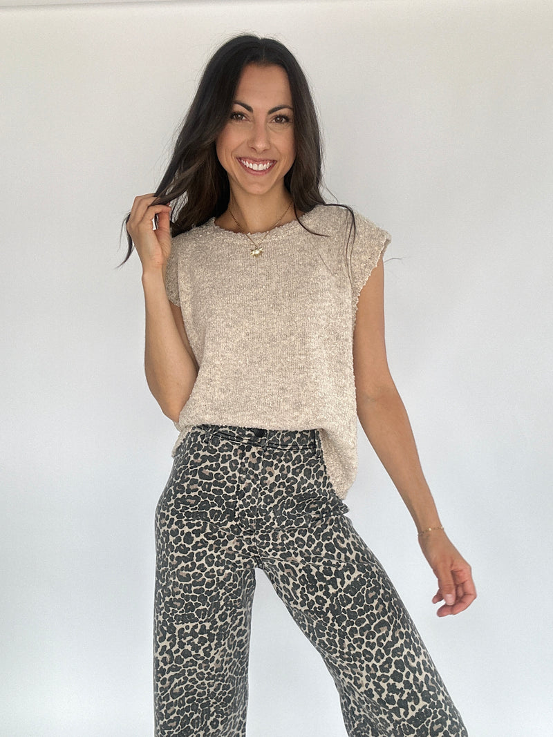 Chance Sleeveless Knit Top - Taupe