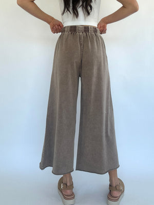 Back Seat Driver Wide Leg Pants - Mocha