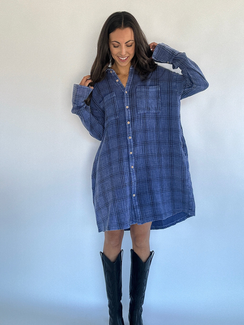 Rylee Plaid Shirt Dress