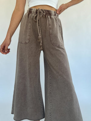 Back Seat Driver Wide Leg Pants - Mocha