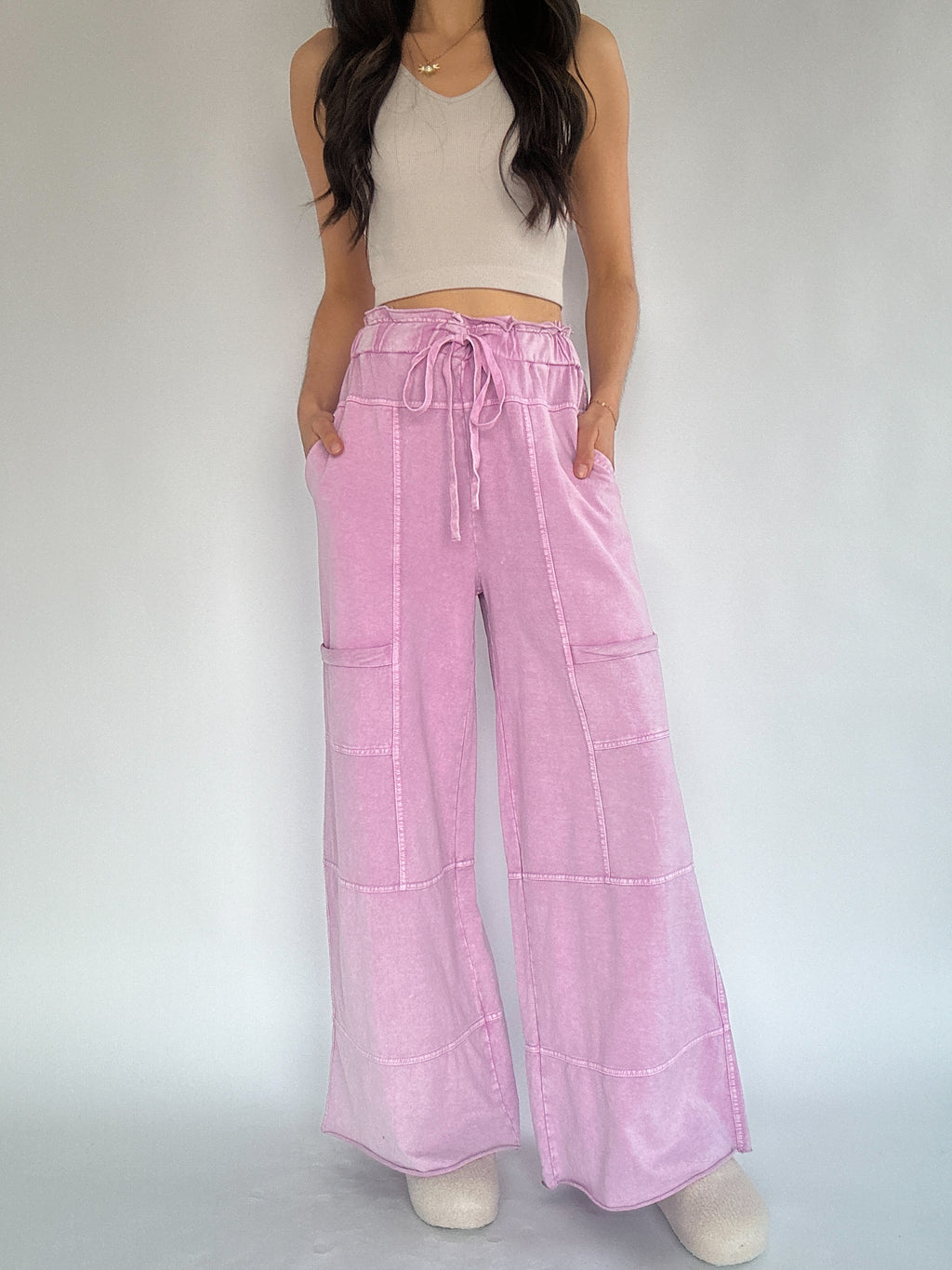 Take The Trip Wide Leg Pants - Prizm Pink