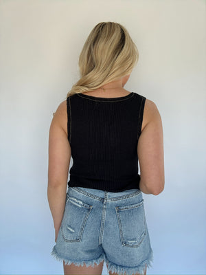 Mira Knit Tank - Black