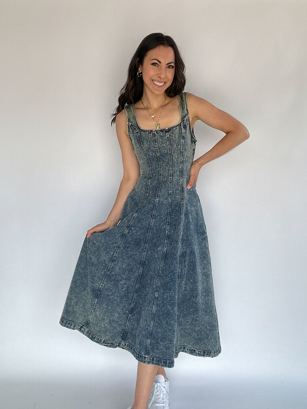 Ashlyn Denim Midi Dress