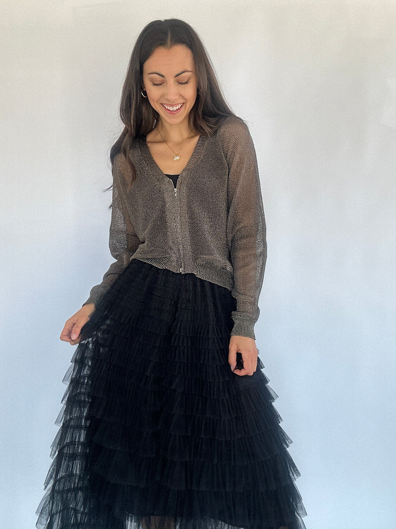 Joyful Tiered Tulle Skirt - Black