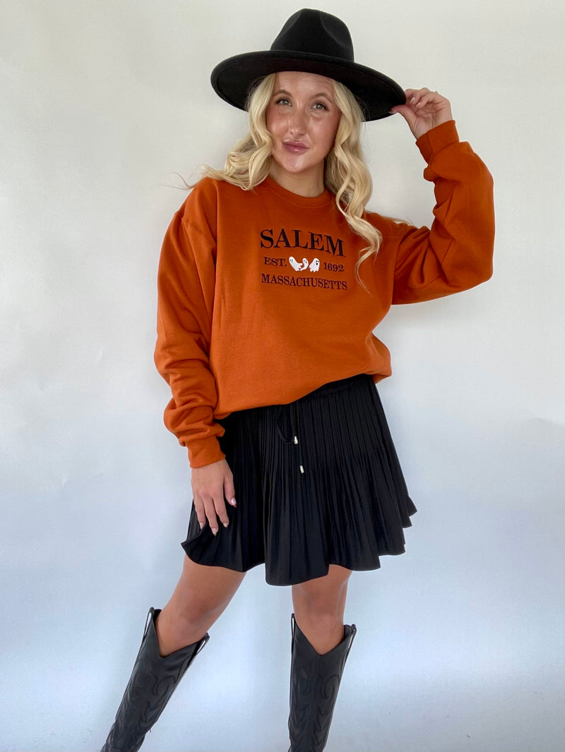 Salem Massachusetts Embroidered Sweatshirt
