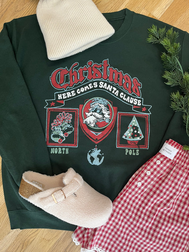 Christmas Patch Sweatshirt - Military Green