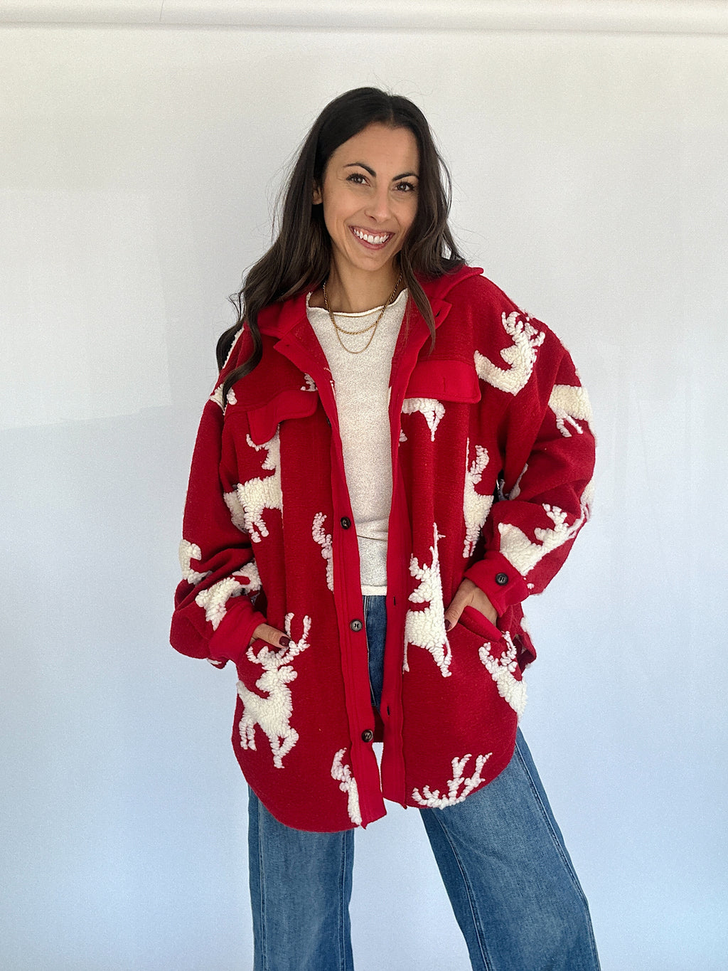 Reindeer Sherpa Jacket