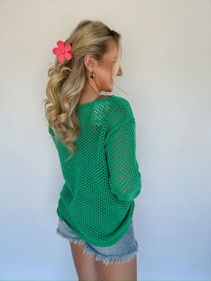 Beach Bum Knit Top - Green