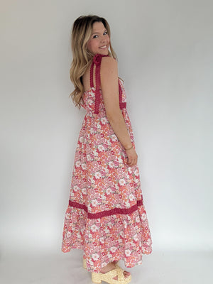 Time Passes Floral Maxi Dress