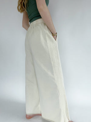 Walk On By Wide Leg Pants - Ecru