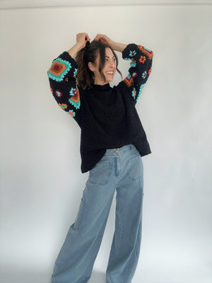 More Time Patch Sleeve Sweater
