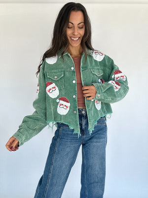 Santa Sequin Corduroy Jacket