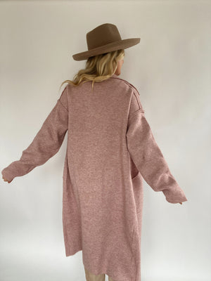 Want You To Know Sweater Coat - Rose