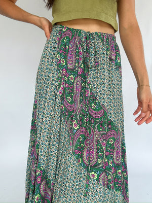 Through Your Lens Maxi Skirt - Green