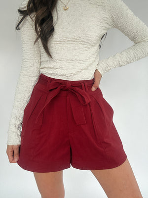 Clara Ribbon Belt Shorts