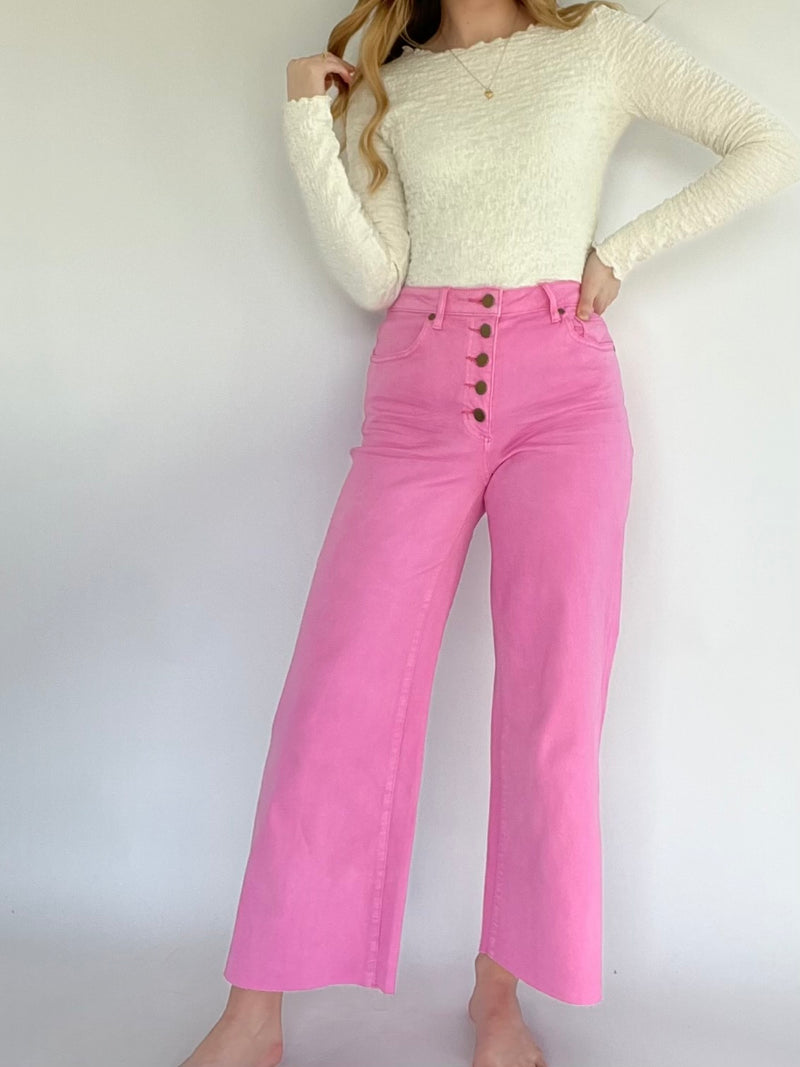 Sunday Stroll Wide Leg Pants - Pink