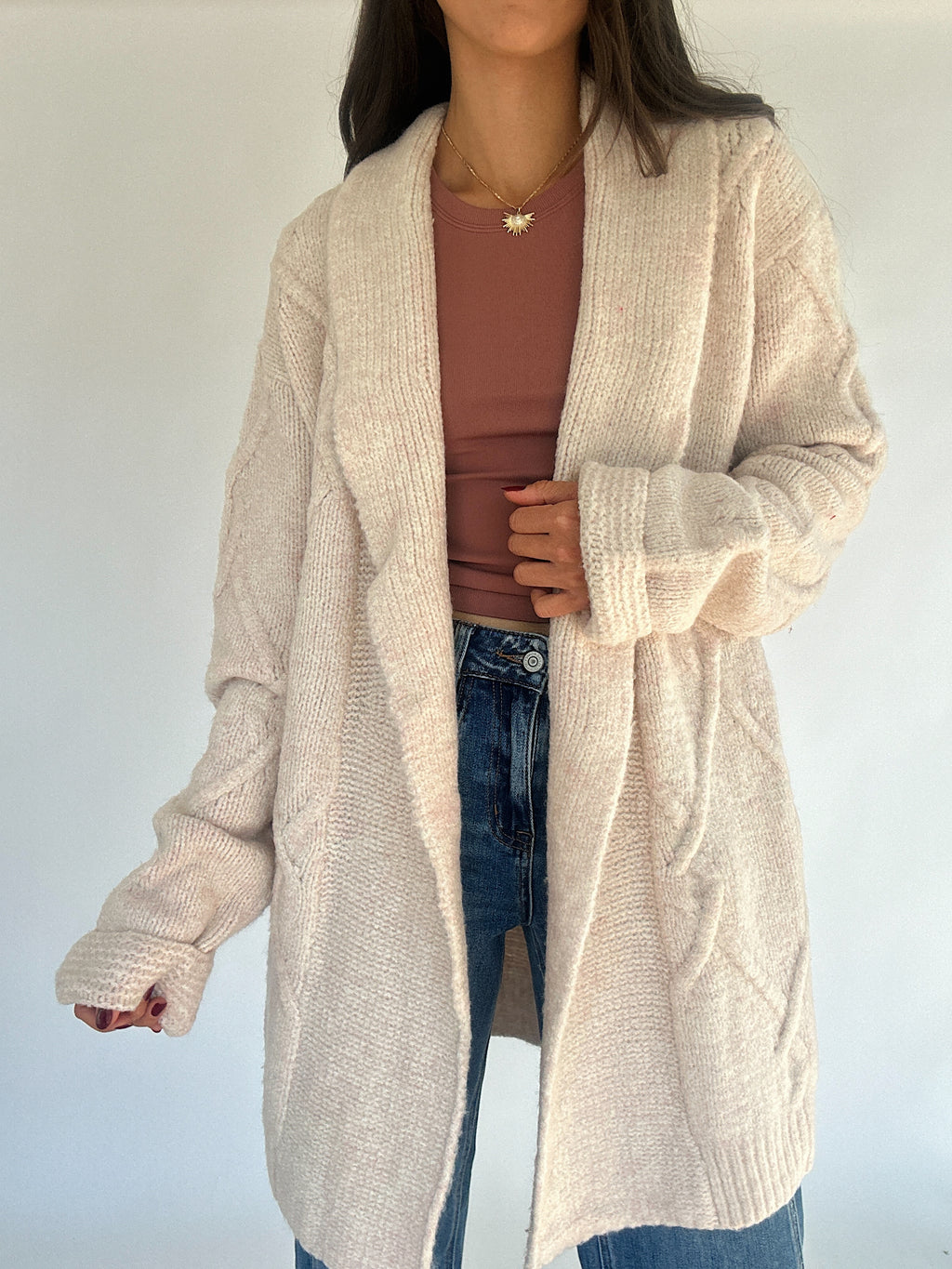 Miss Maine Cable Knit Cardigan