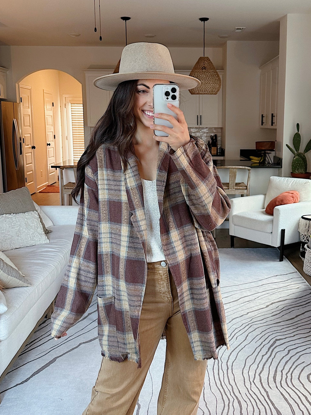 Takes One To Know One Plaid Blazer - Brown